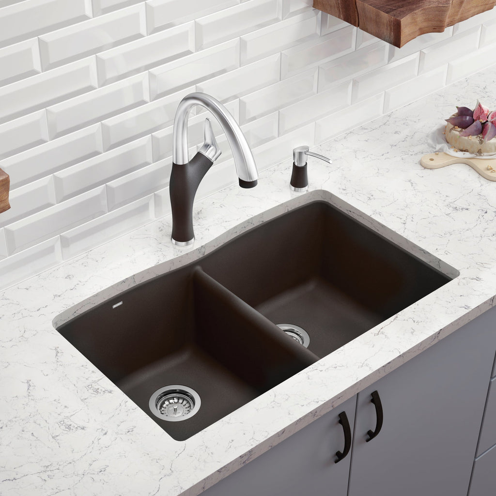 Blanco Diamond Silgranit 32" 50/50 Double Bowl Undermount Kitchen Sink