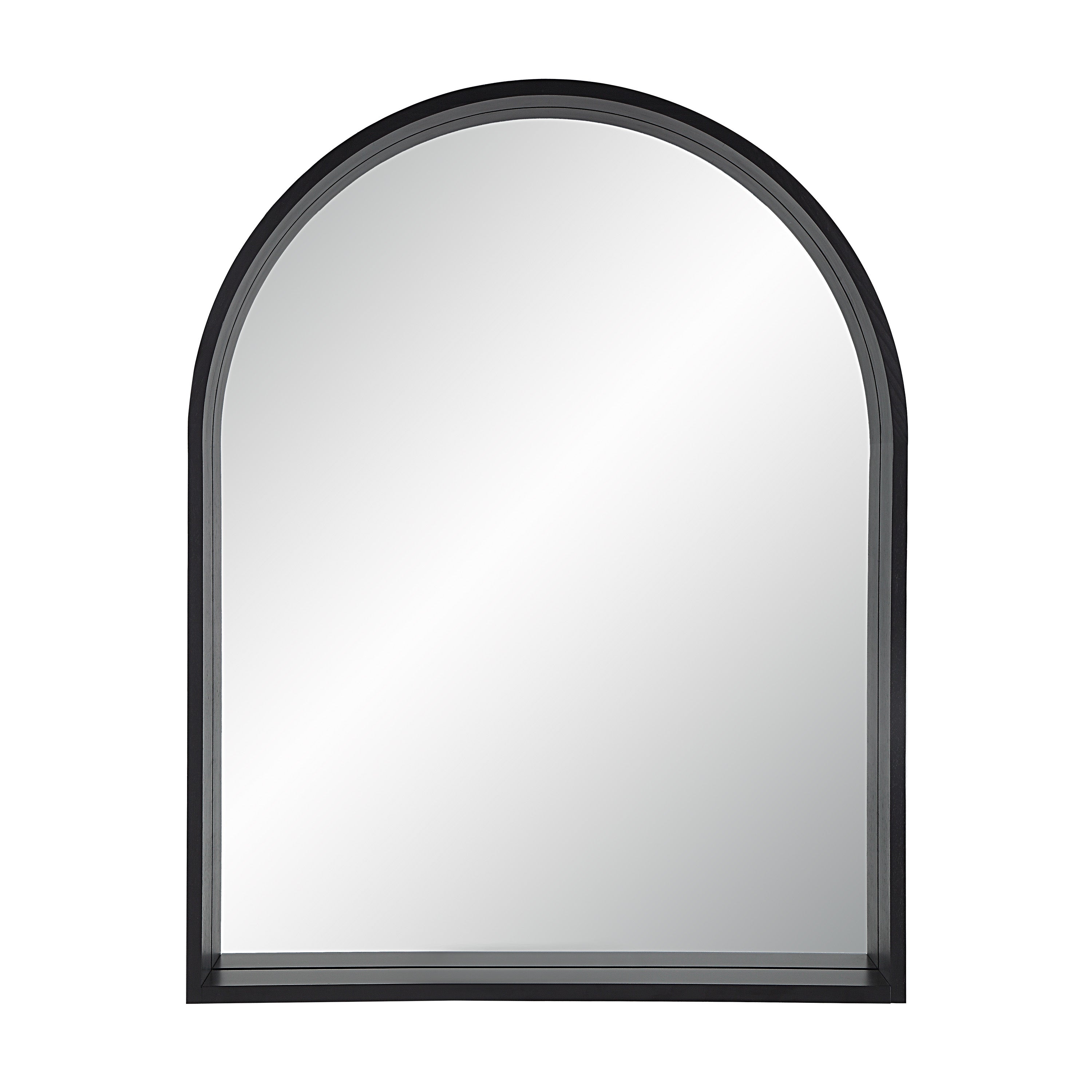 Renwil Cove 46" Tall Arch Rectangular Mirror - Matte Black