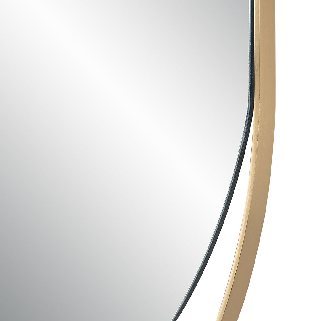 Renwil Ecru 40" Tall Pill Oval Mirror - Satin Brass