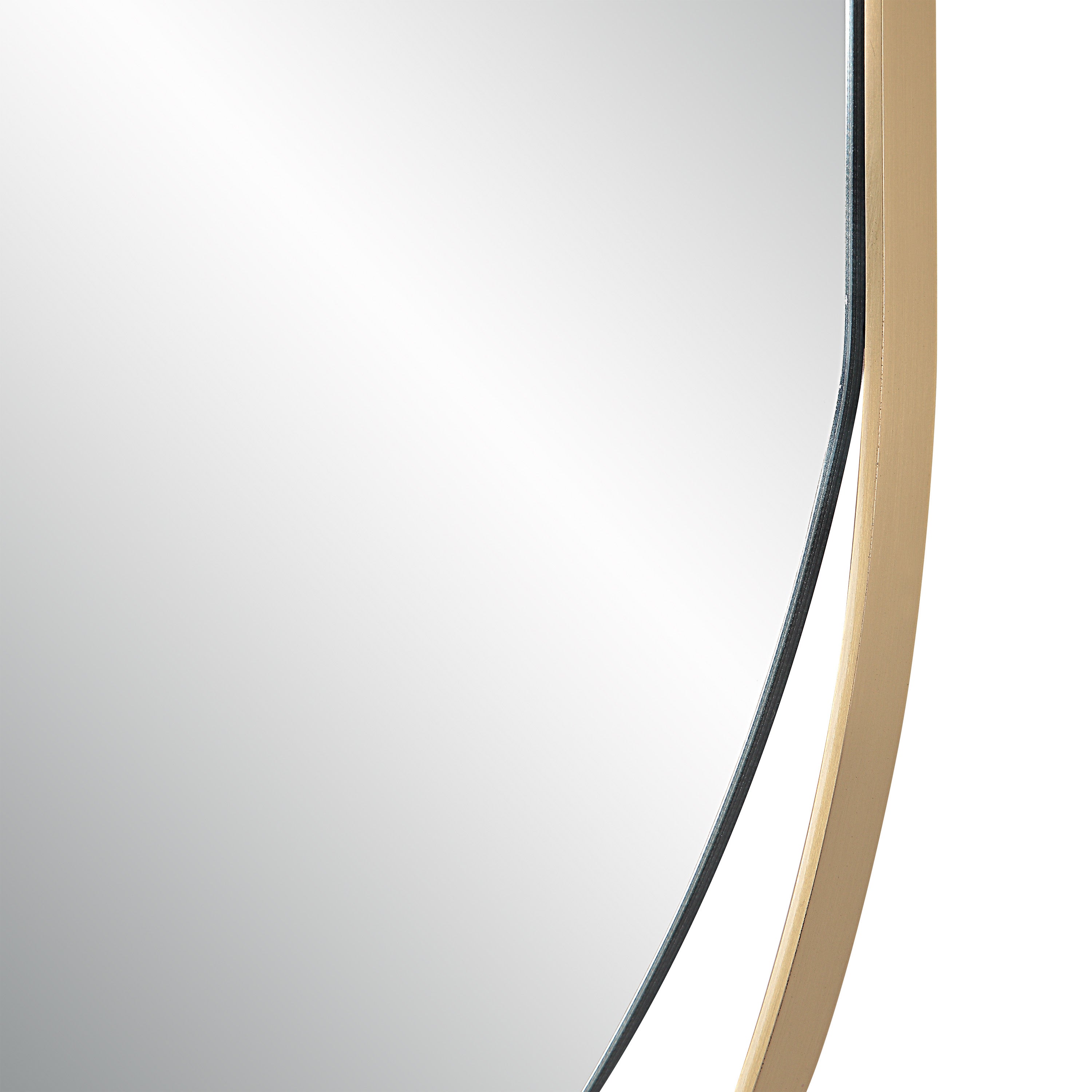 Renwil Ecru 40" Tall Pill Oval Mirror - Satin Brass