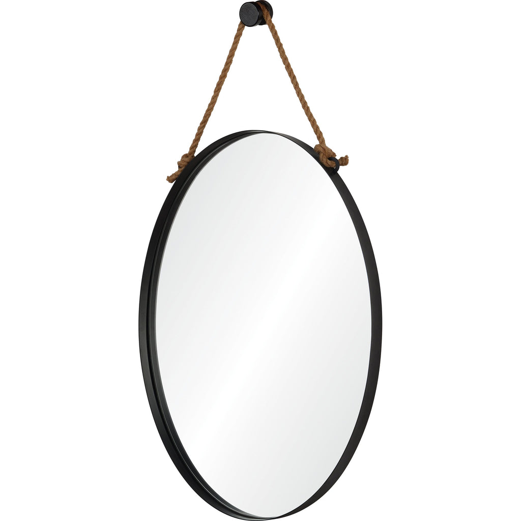 Renwil Parbuckle 42" Tall Oval Wall Mirror - Black