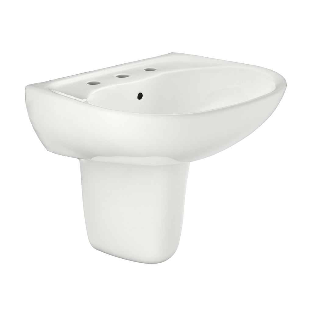 TOTO Supreme Oval Wall Mount Bathroom Sink and Shroud For 8" Center Faucets