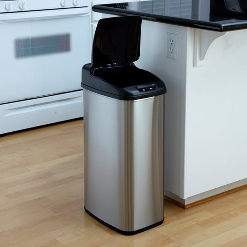1   Nine Stars DZT-50-6 Touchless Stainless Steel 13.2 Gallon Trash Can