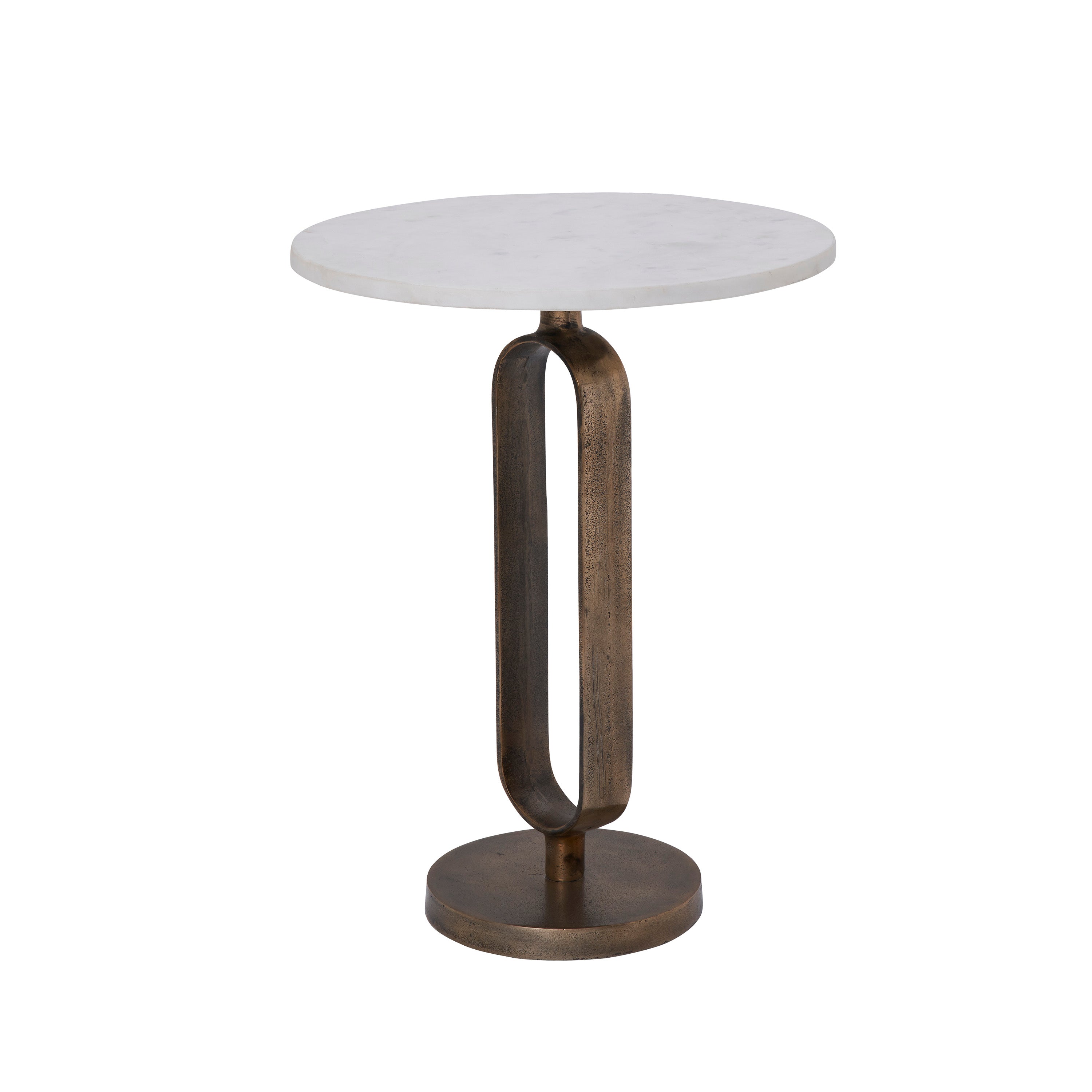 Renwil Irene Indoor Cast Aluminum Side Table - Antique Brass