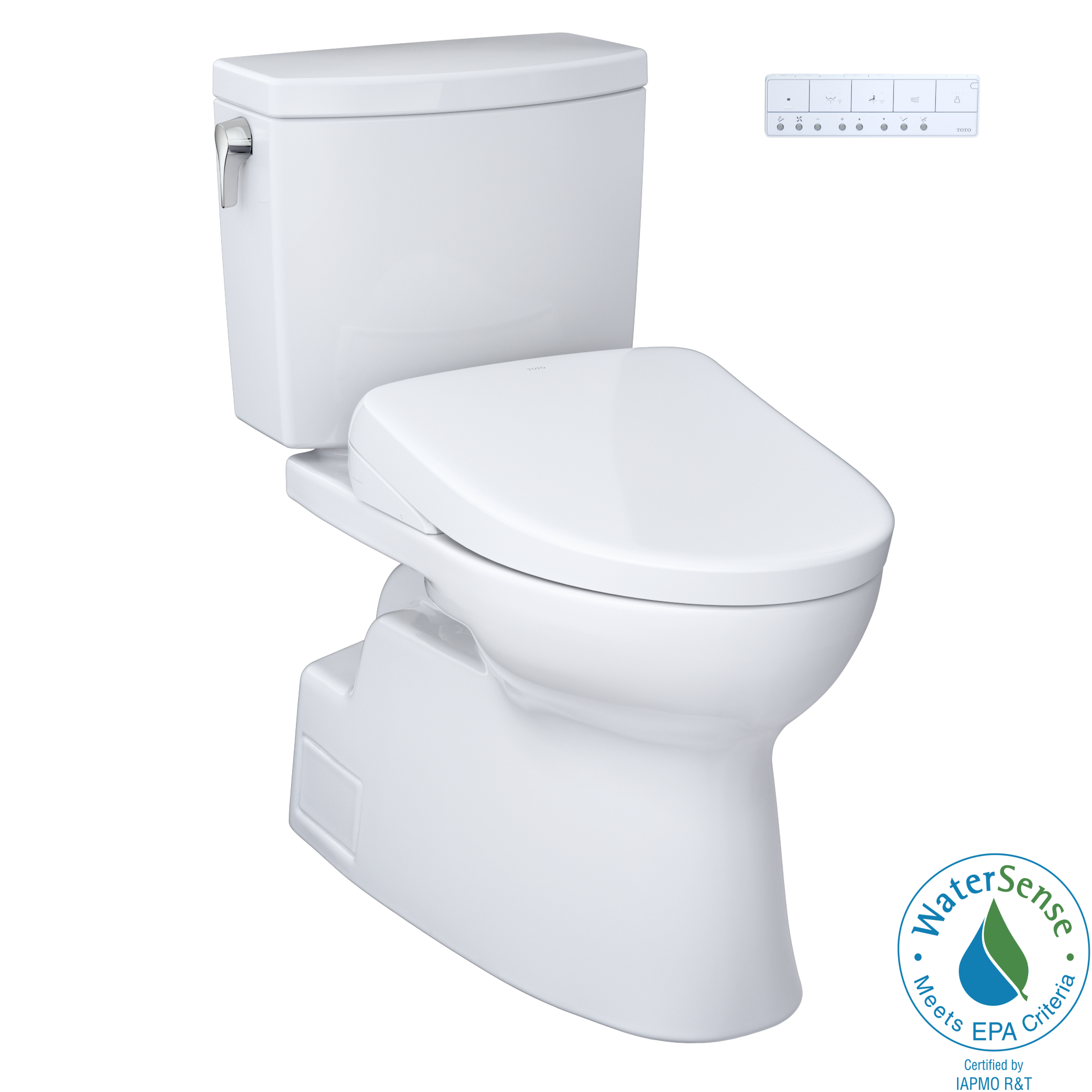 TOTO Washlet+ Vespin II 1G Two Piece Elongated 1.0 GPF Toilet and Washlet+ S7A Contemporary Bidet Seat