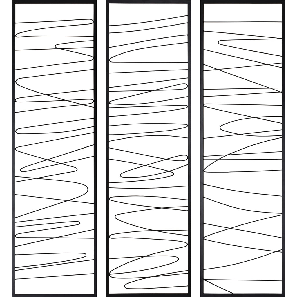 Renwil Studio Line - Linear 19.8" Wide Wall Art - Black
