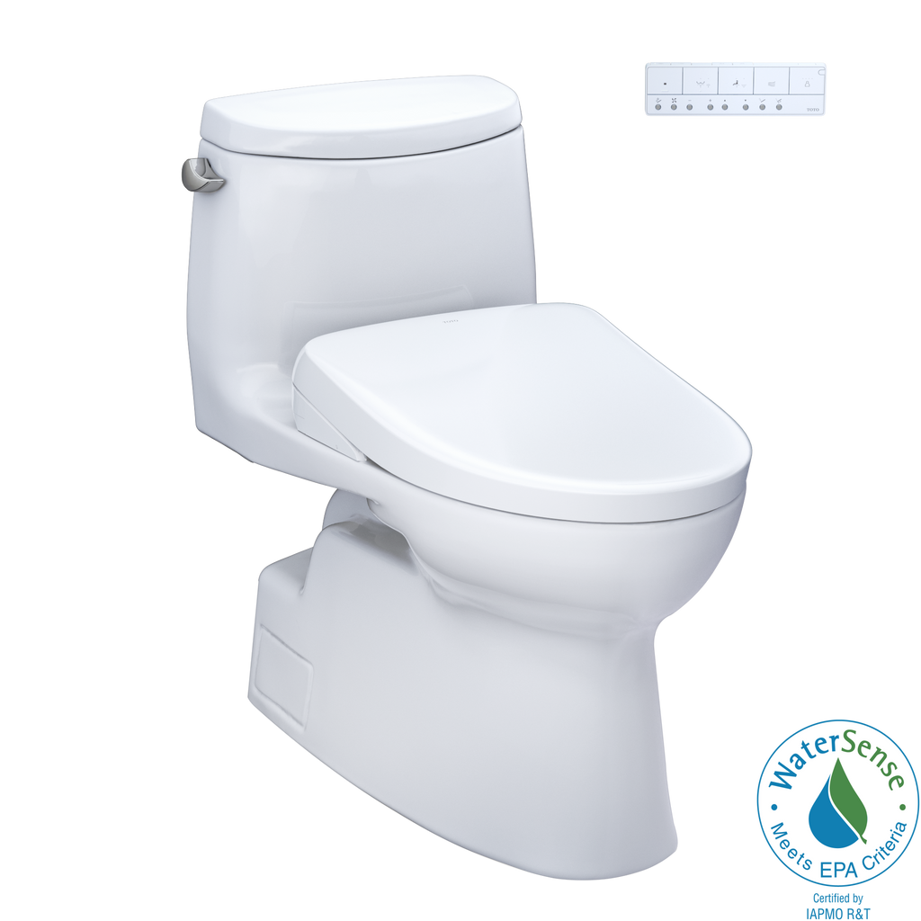 TOTO Washlet+ Carlyle II One Piece Elongated 1.28 GPF Toilet and Washlet+ S7 Contemporary Bidet Seat