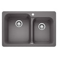 Blanco Vision Silgranit 31.5" 60/40 Double Bowl Dual Mount Kitchen Sink