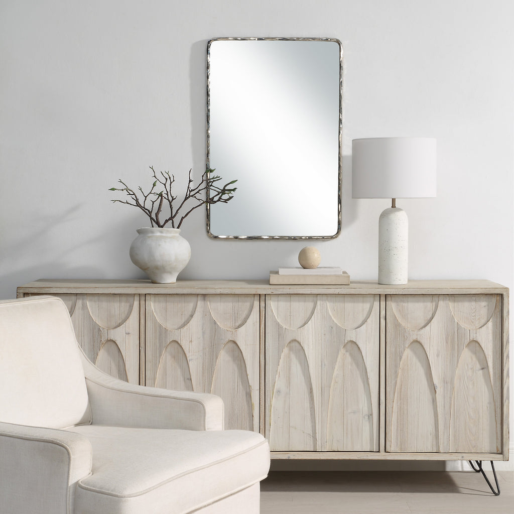 Renwil Pollonia 36" H x 24" W Wall Mirror - Grey