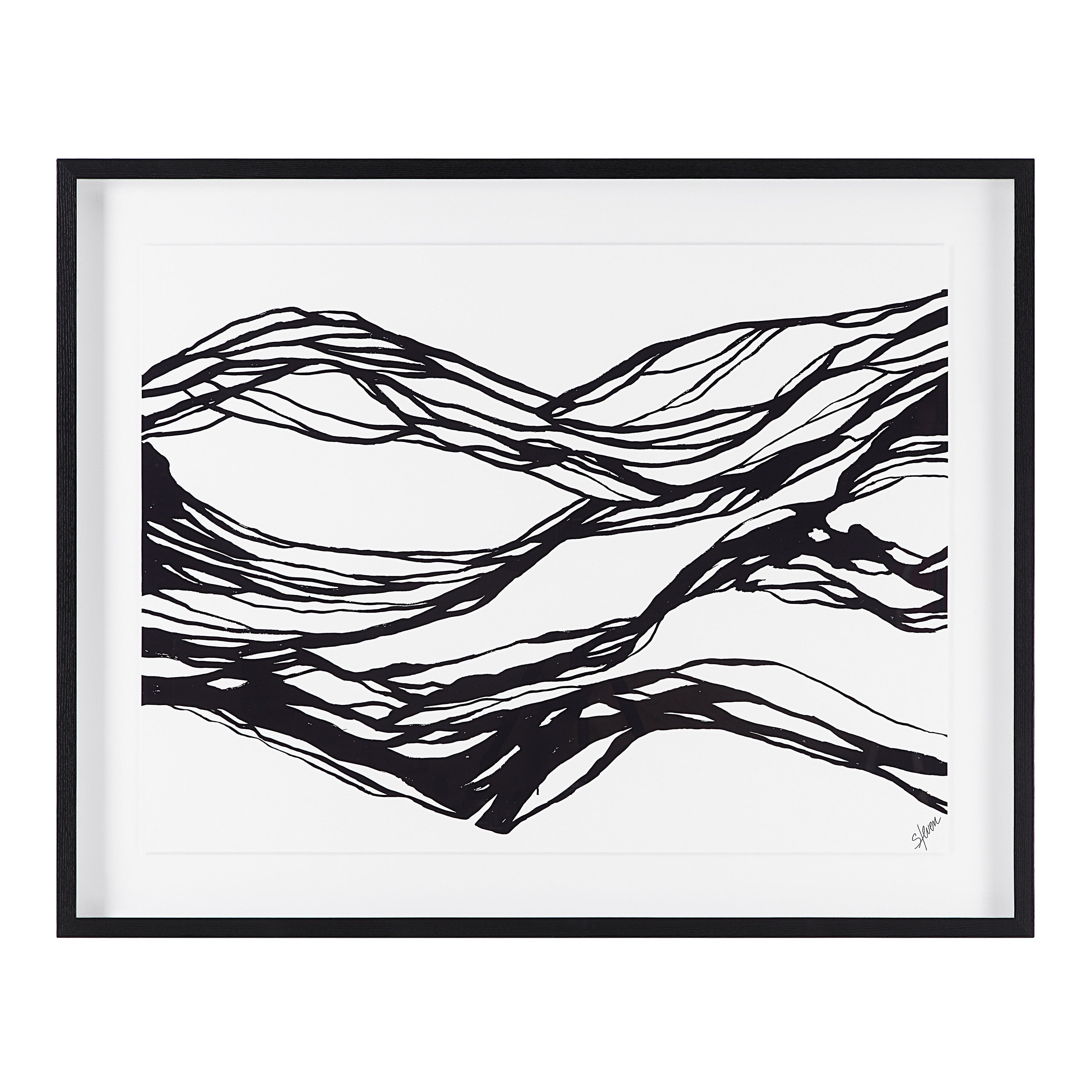 Renwil Mica 45" Wide Wall Art with Wood Frame - Painted Black