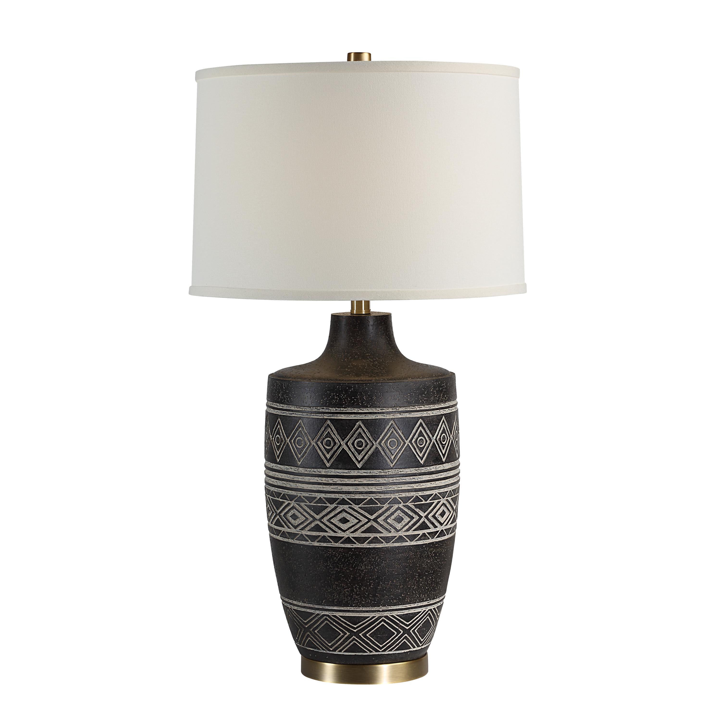Everren Ceniza 30.5" Height Table Lamp - Black with Wash