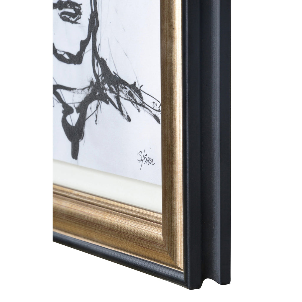 Renwil Studio Line - Sketch 4 Piece Wide Wall Art - Black