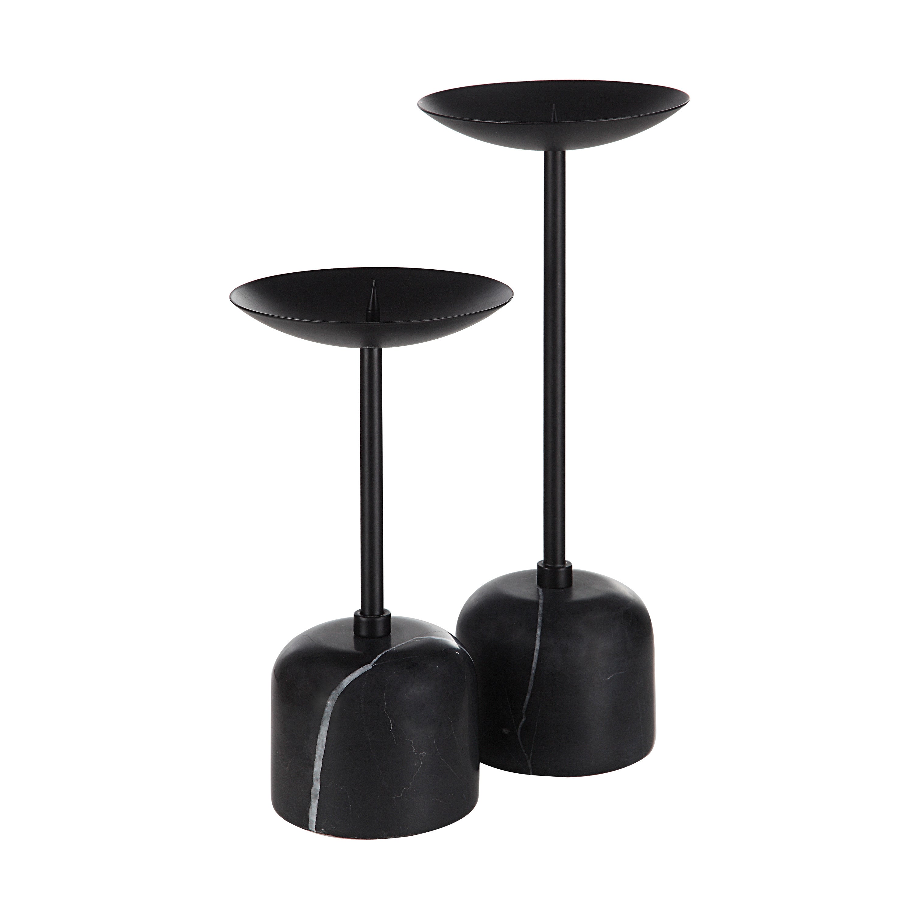 Renwil Uma Indoor Iron Set of 2 Pillar Candle Holder - Matte Black
