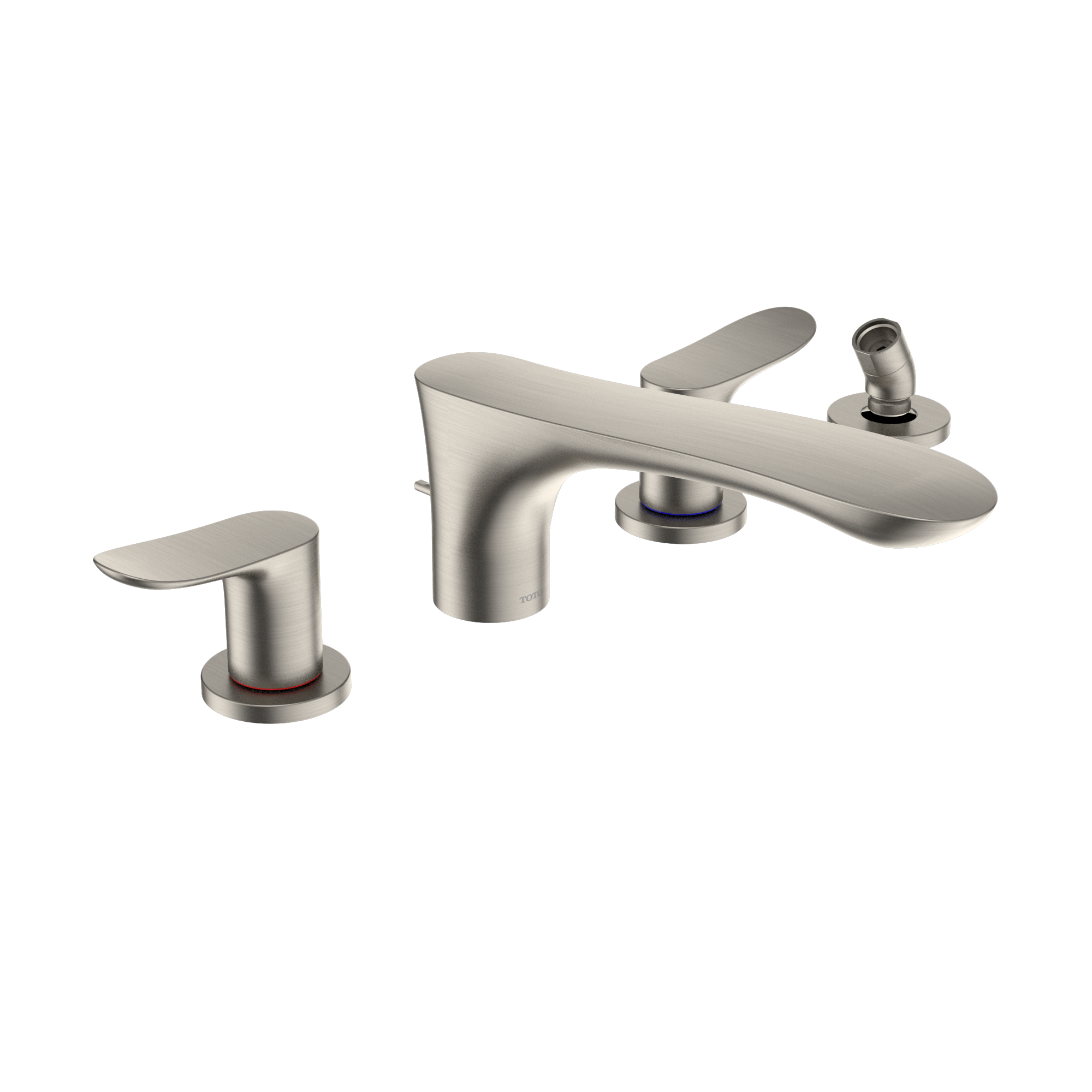 TOTO GO Two Handle Deck Mount Roman Tub Filler Trim with Handshower Outlet (Handshower Not Included)