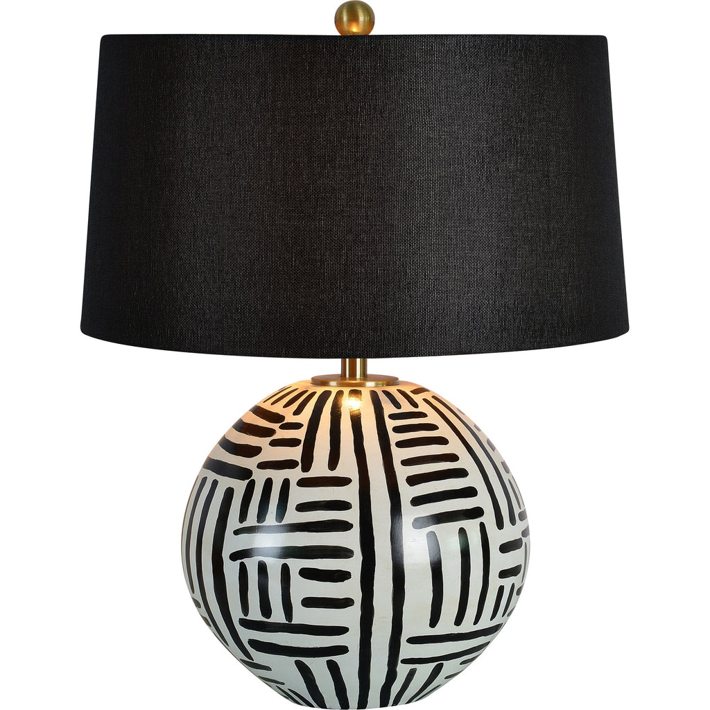 Renwil Milka 24.5" Length Table Lamp - Cream And Black