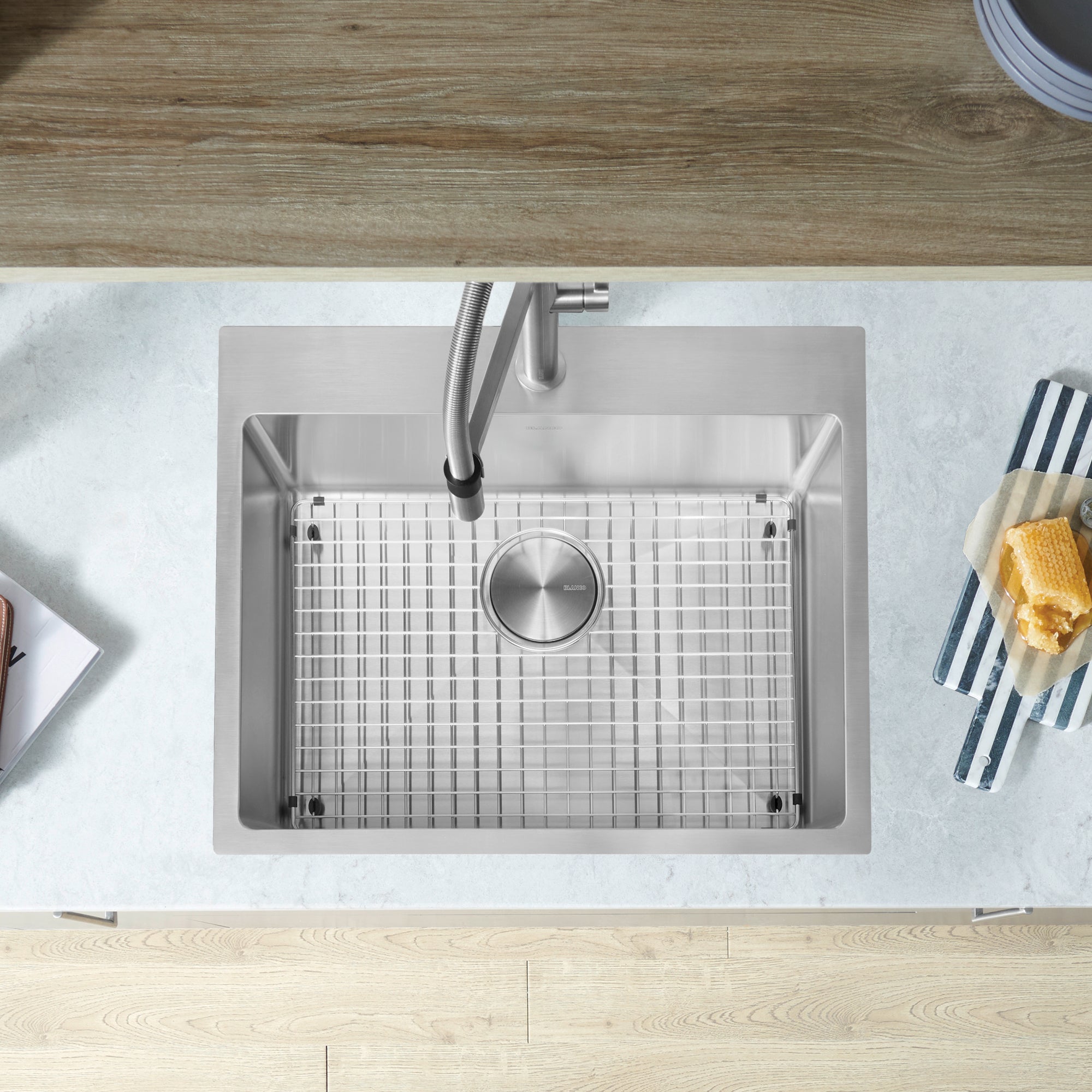 Blanco Quatrus R15 25" Single Bowl Dual Mount Stainless Steel Kitchen Sink