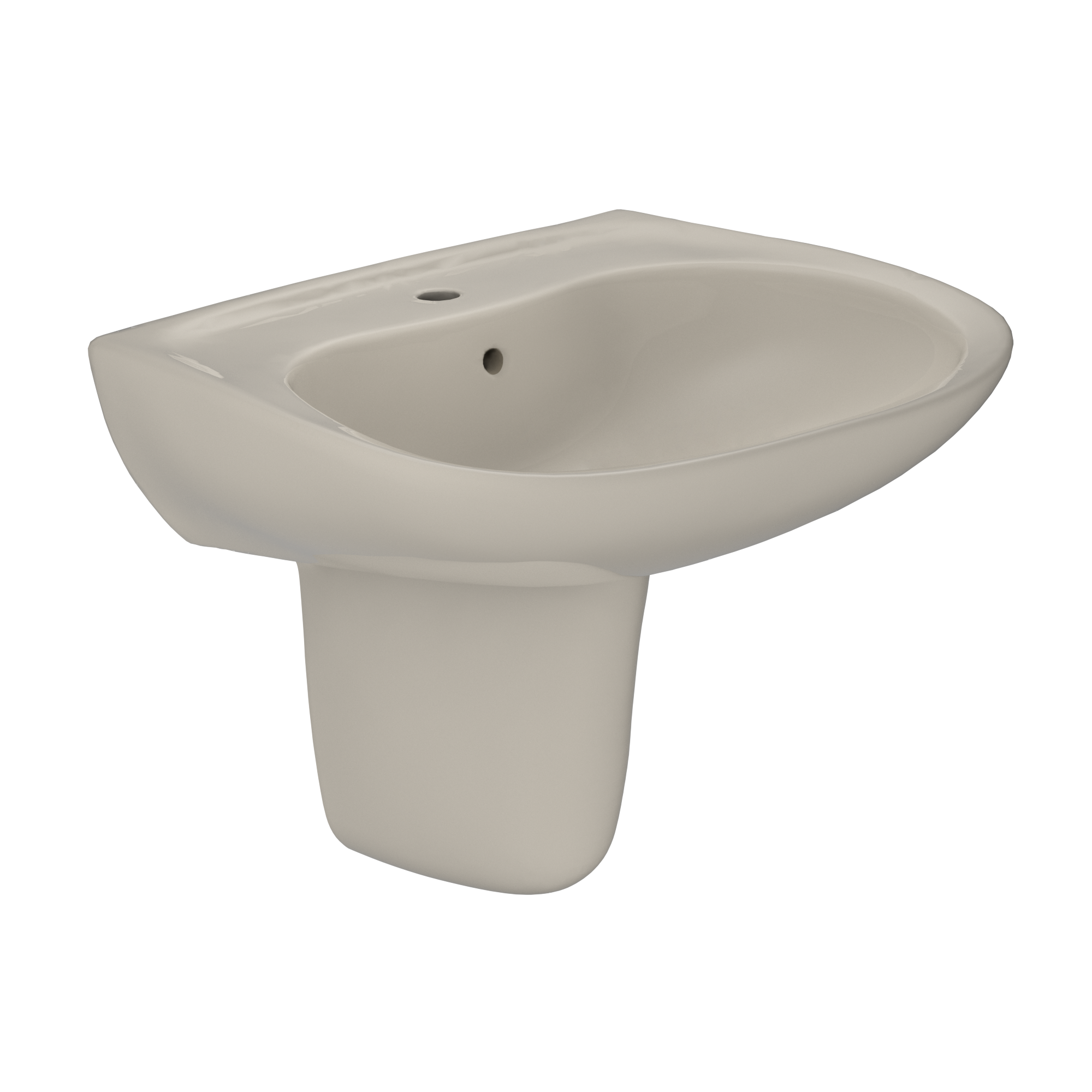 TOTO Prominence Oval Wall Mount Bathroom Sink and Shroud For Single Hole Faucets