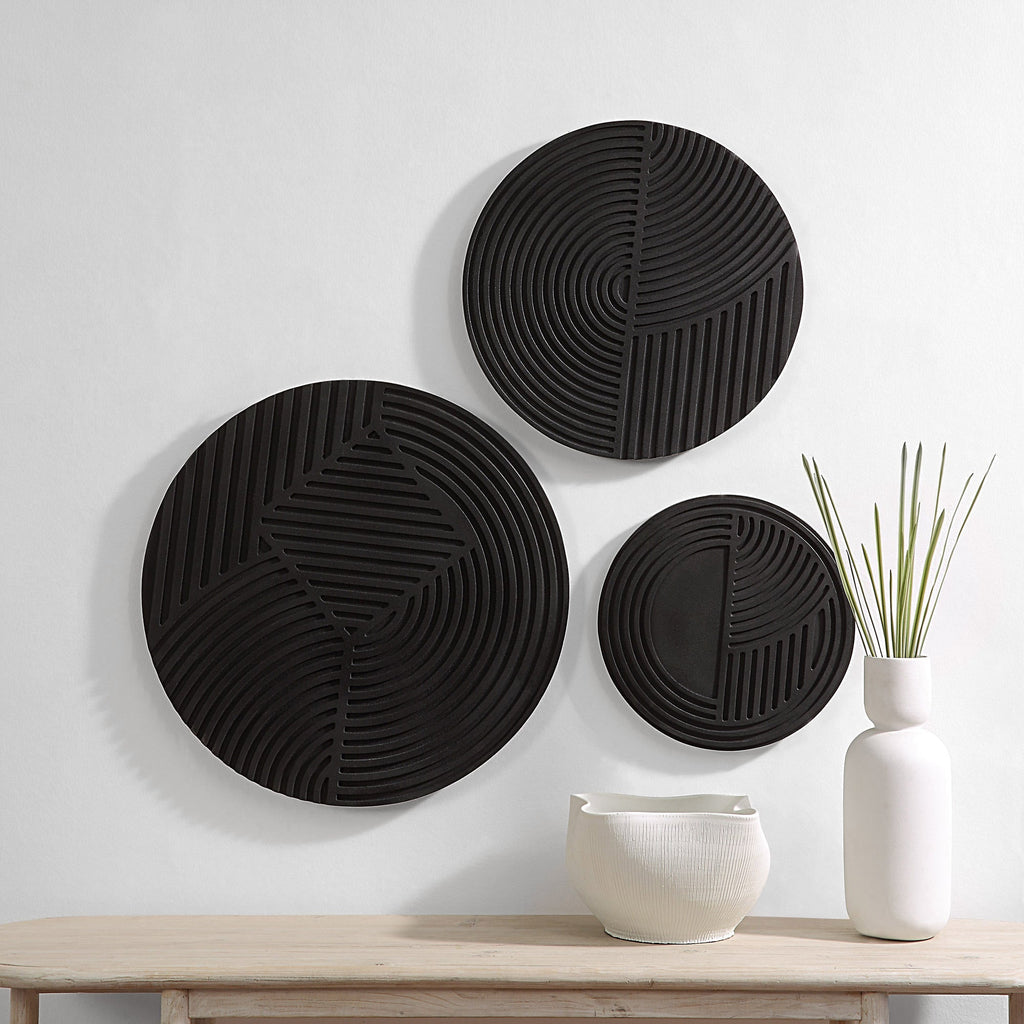 Renwil Sofia 3 Piece Wide Wall Art - Matte Black