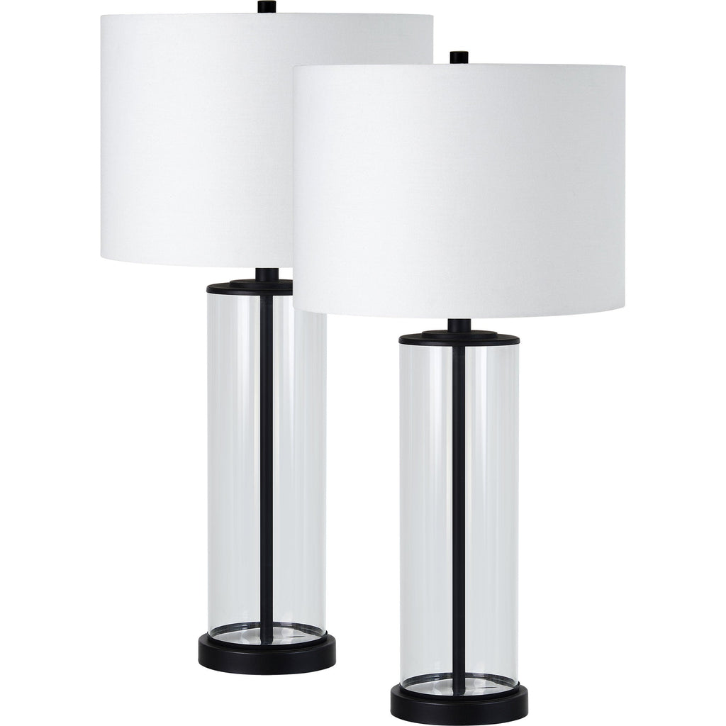 Everren Desdemona 28" Length Table Lamp (Set of 2) - Clear and Matte Black