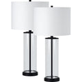 Everren Desdemona 28" Length Table Lamp (Set of 2) - Clear and Matte Black
