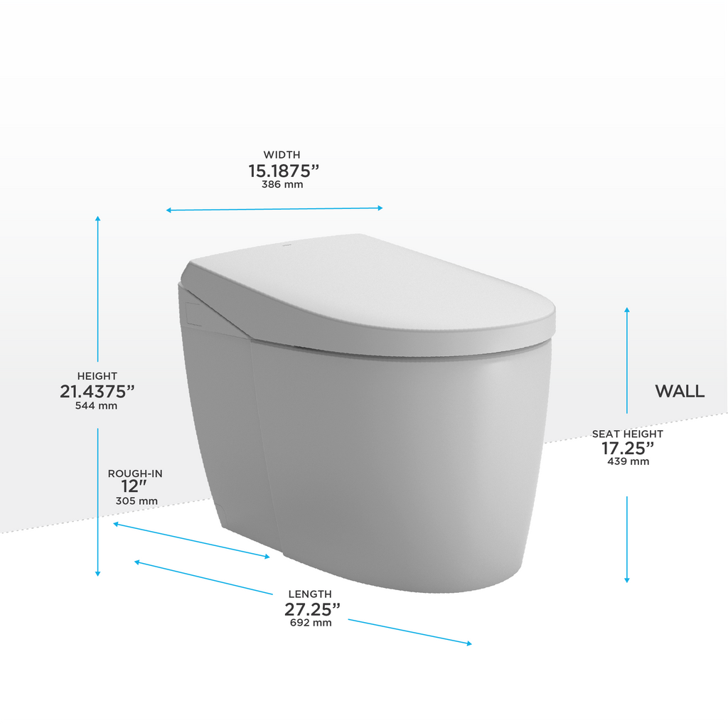 TOTO Neorest As Dual Flush 1.0 Or 0.8 GPF Toilet with Integrated Bidet Seat and Ewater+