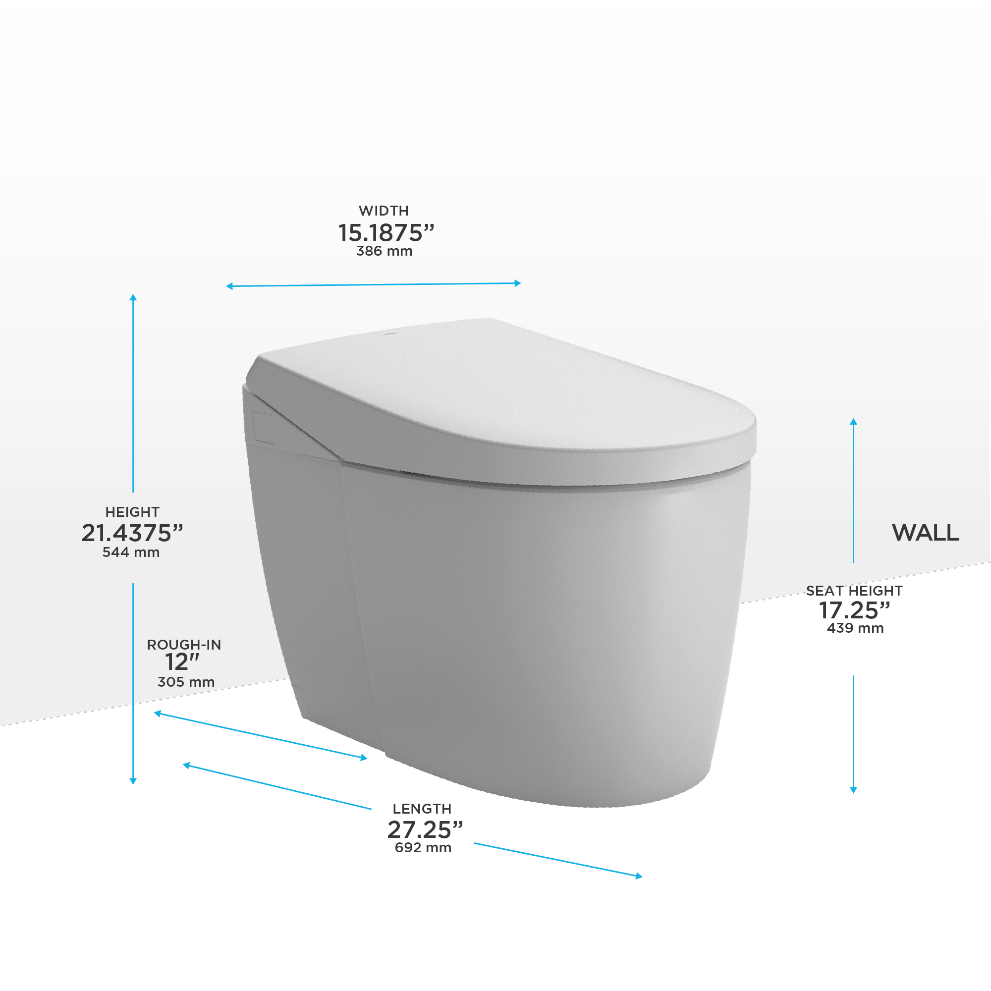 TOTO Neorest As Dual Flush 1.0 Or 0.8 GPF Toilet with Integrated Bidet Seat and Ewater+