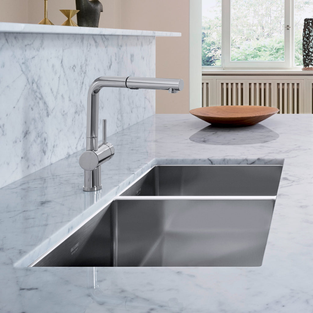 Blanco Radius R10 33" 60/40 Double Bowl Undermount Stainless Steel Kitchen Sink