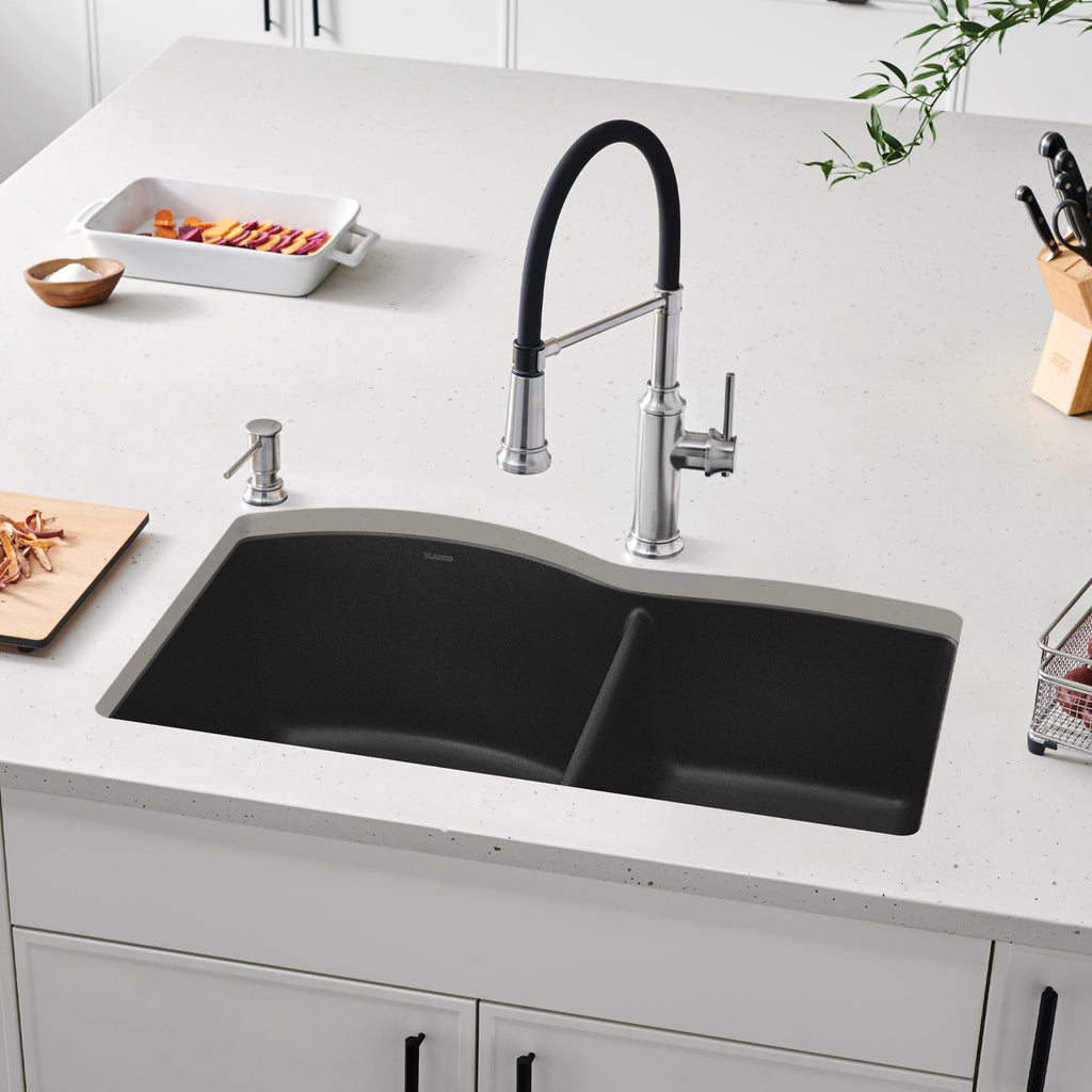 Blanco Diamond Silgranit 33" 60/40 Double Bowl Dual Mount Kitchen Sink