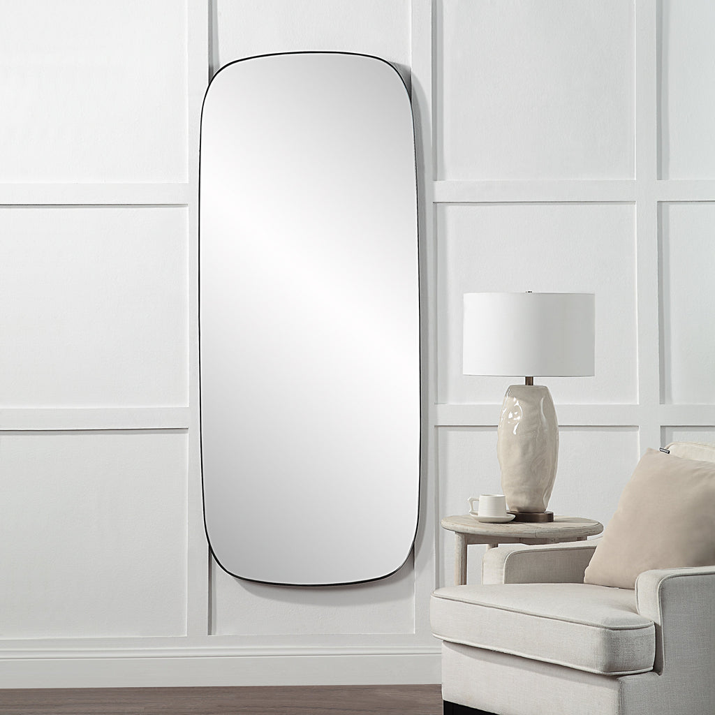 Renwil Almandine 72" Tall Rectangular Mirror - Matte Black