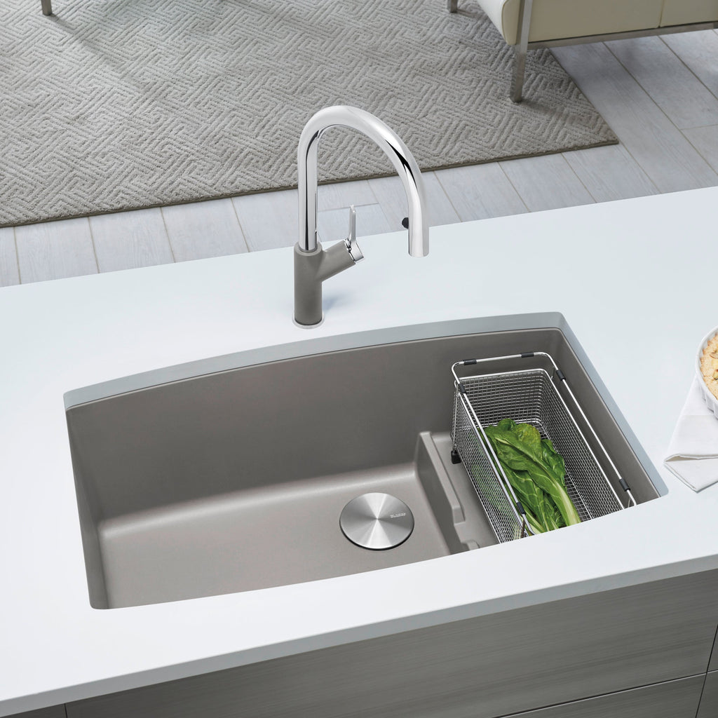 Blanco Performa Cascade Silgranit 32" Single Bowl Undermount Kitchen Sink with Colander