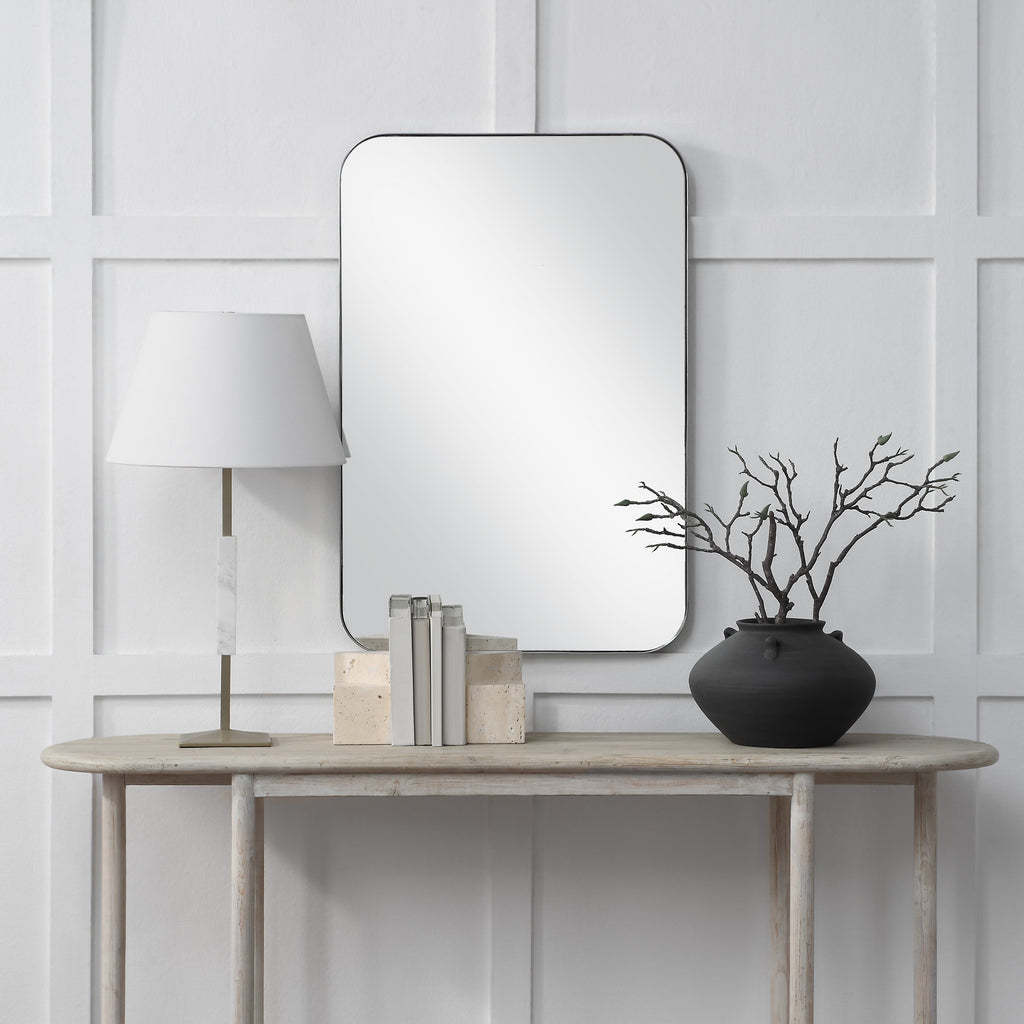 Renwil Louvas 36" H x 24" W Wall Mirror - Grey