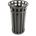 Outdoor Metal Waste Receptacle - 24 Gallon Black