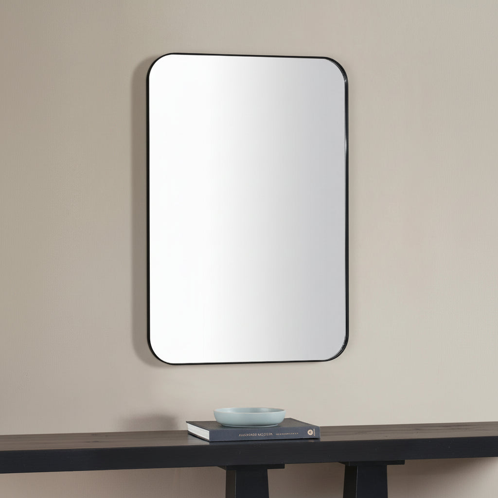 Renwil Glencoe 36" Tall Rectangle Wall Mirror - Black