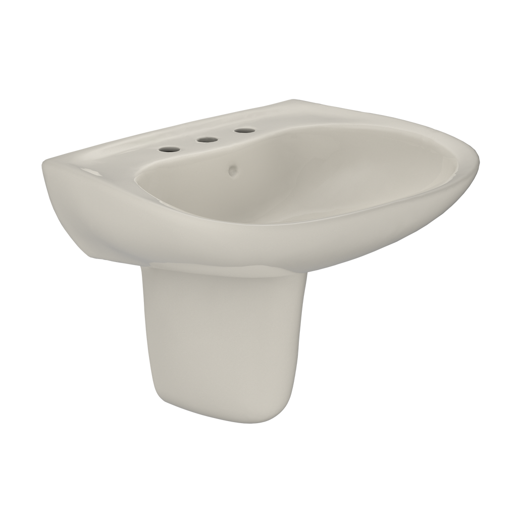 TOTO Prominence Oval Wall Mount Bathroom Sink and Shroud For 8" Center Faucets