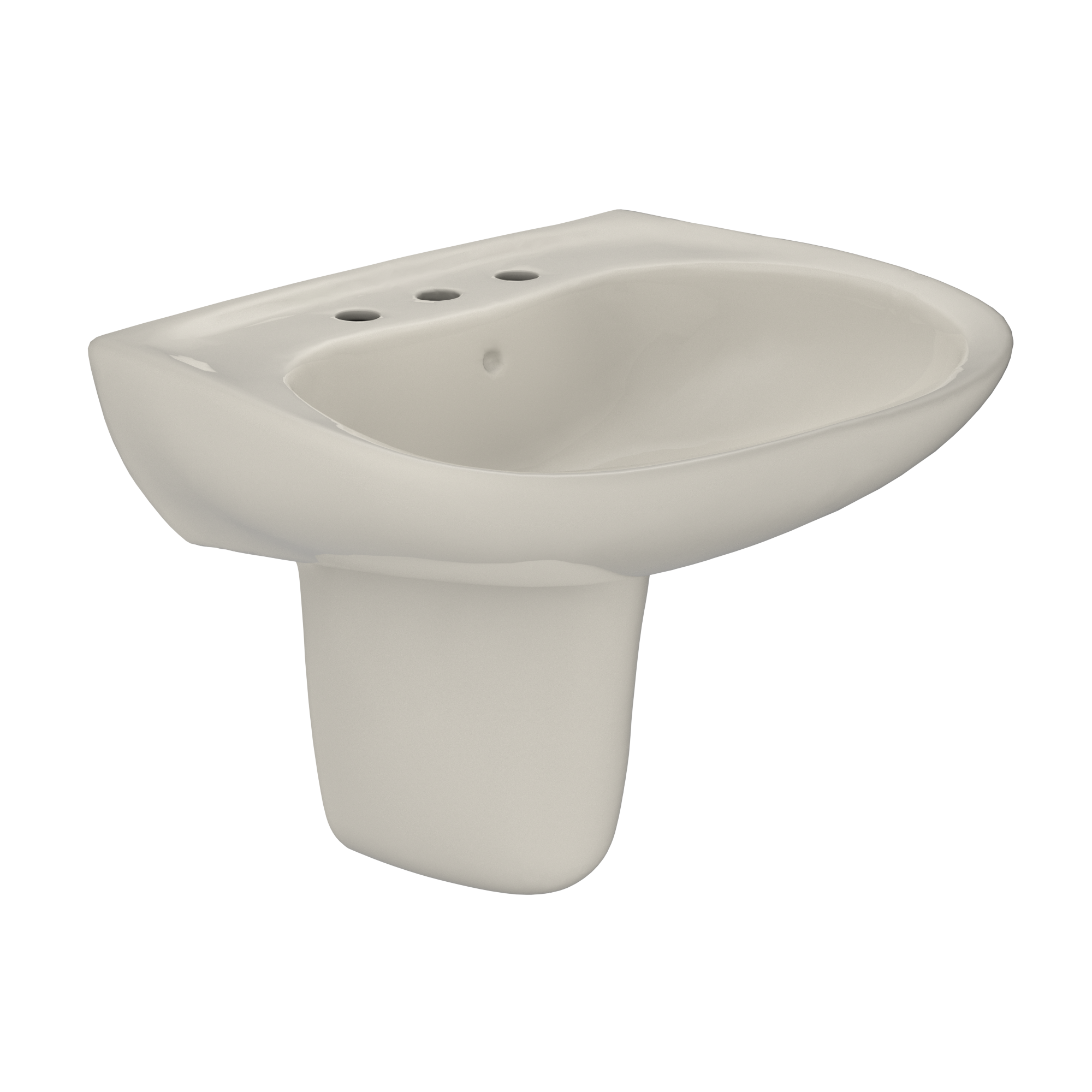 TOTO Prominence Oval Wall Mount Bathroom Sink and Shroud For 8" Center Faucets