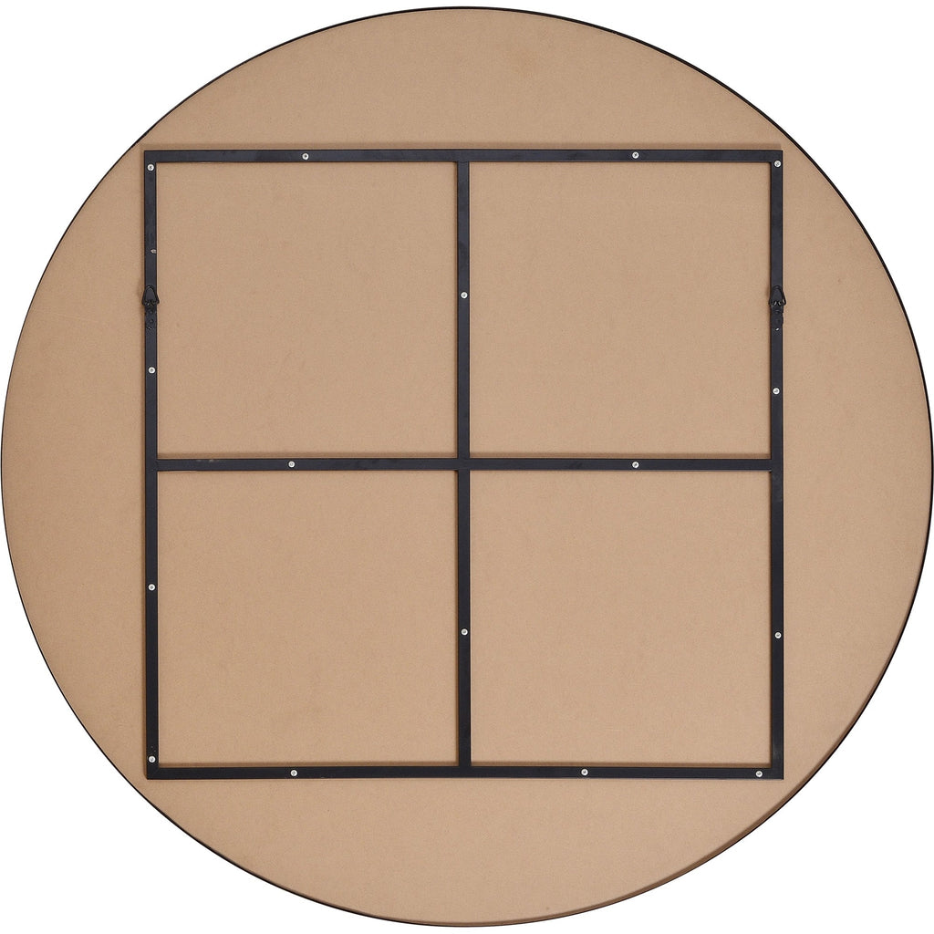 Renwil Sami 48" Tall Round Wall Mirror - Black