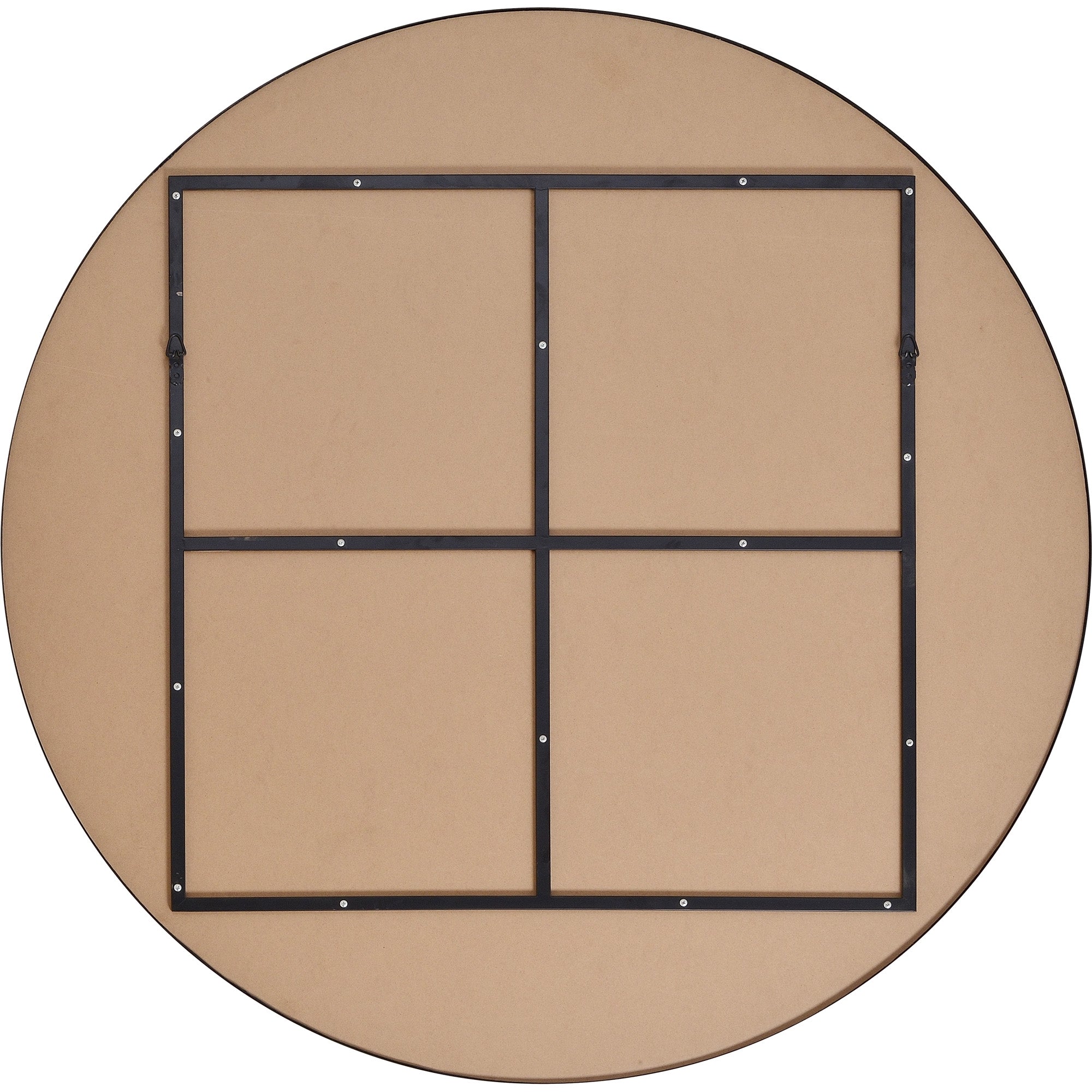 Renwil Sami 48" Tall Round Wall Mirror - Black