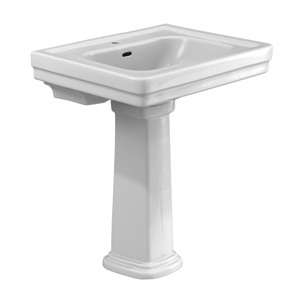 TOTO Promenade 27 1/2" x 22 1/4" Rectangular Pedestal Bathroom Sink For Single Hole Faucets