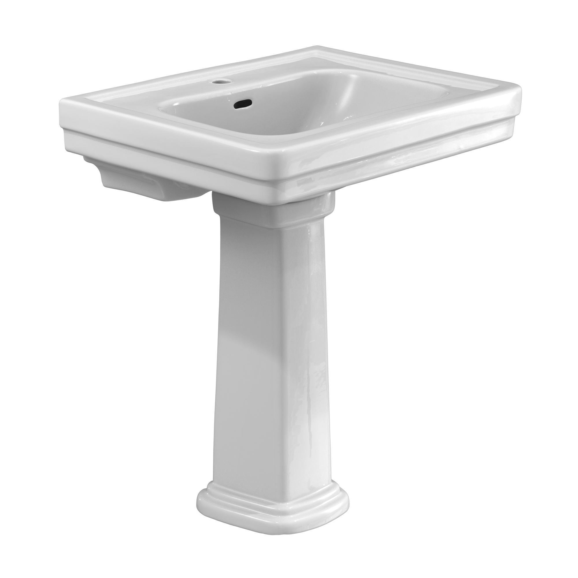 TOTO Promenade 27 1/2" x 22 1/4" Rectangular Pedestal Bathroom Sink For Single Hole Faucets
