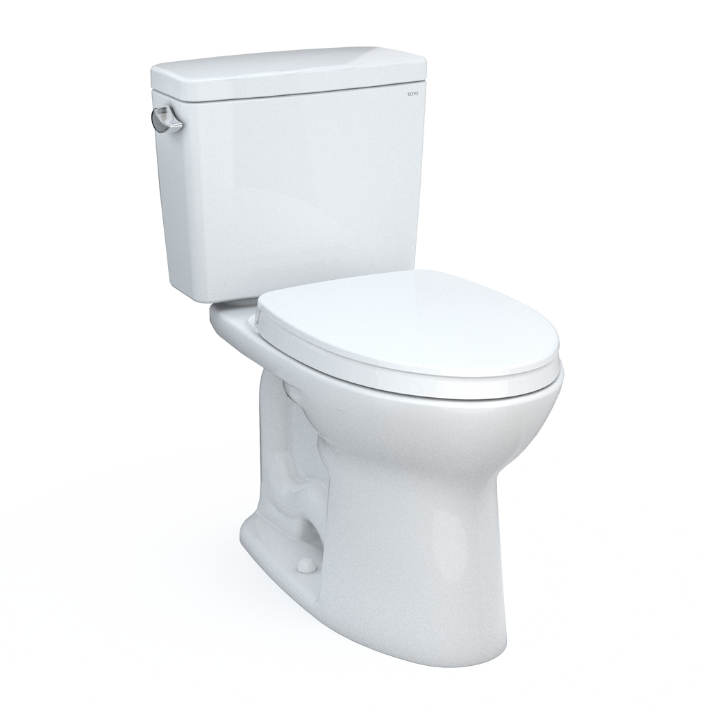 TOTO Drake Two Piece Elongated 1.6 GPF Universal Height Tornado Flush Toilet with 10" Rough In - Cefiontect - and Softclose Seat - Washlet+ Ready