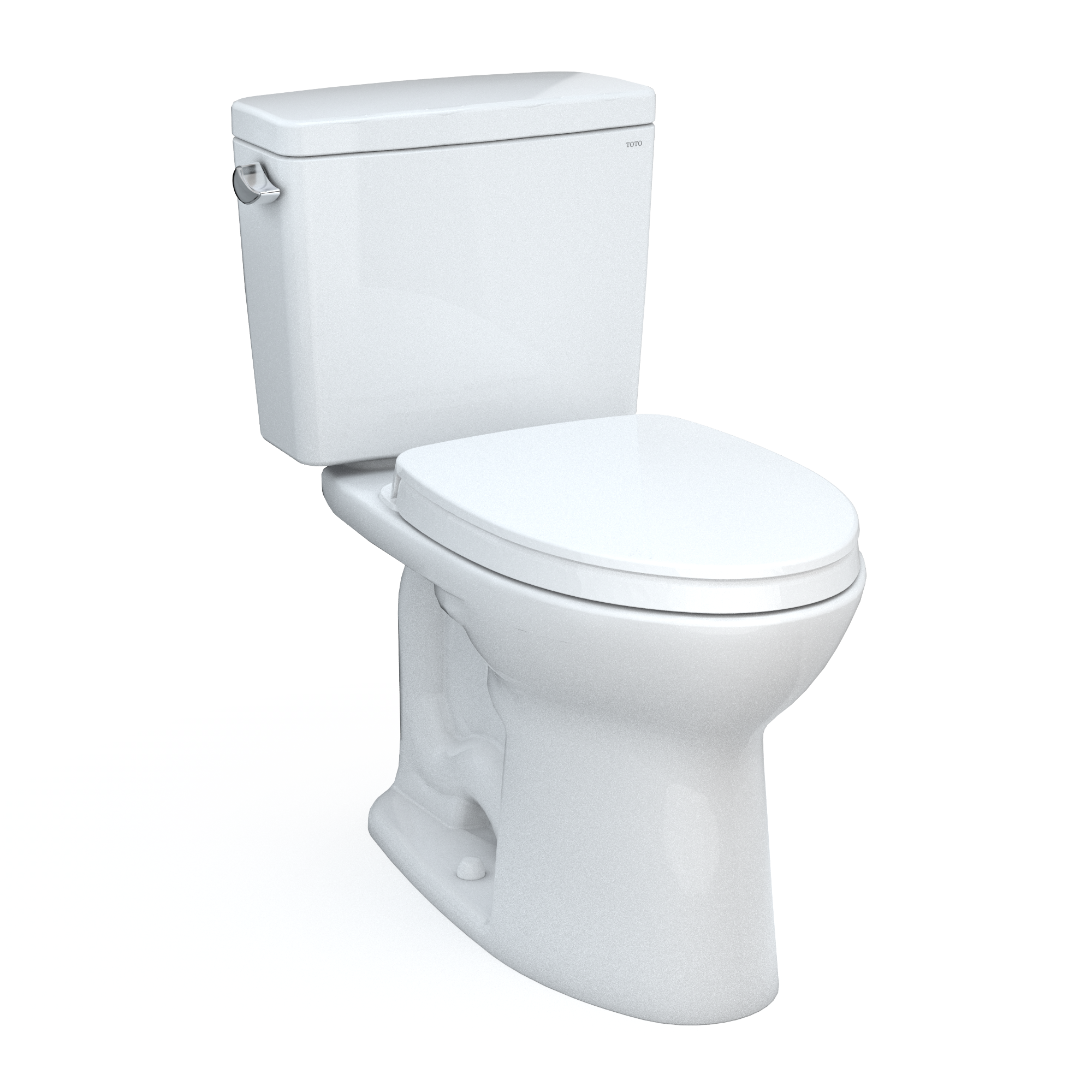 TOTO Drake Two Piece Elongated 1.6 GPF Universal Height Tornado Flush Toilet with 10" Rough In - Cefiontect - and Softclose Seat - Washlet+ Ready