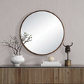 Renwil Modi 30" H x 30" W Wall Mirror - Brown