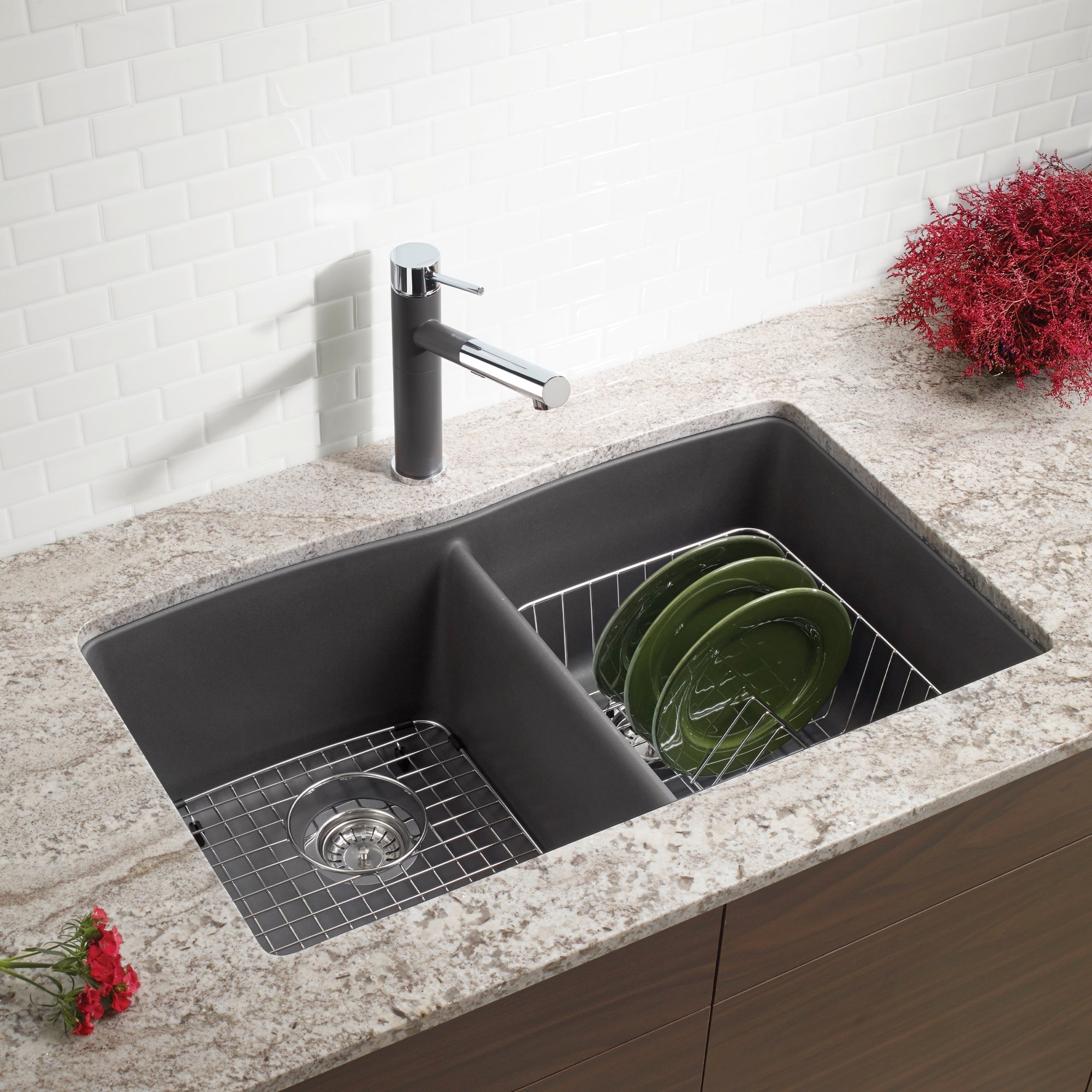 Blanco Diamond Silgranit 32" 50/50 Double Bowl Undermount Kitchen Sink