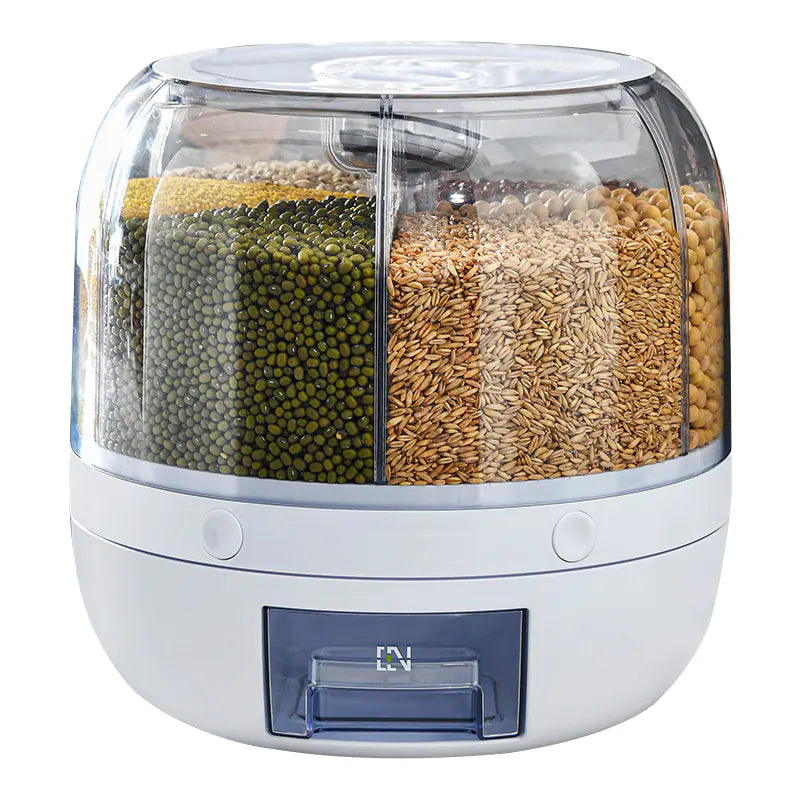 Rotating Separated Sealed Cereal Storage Container