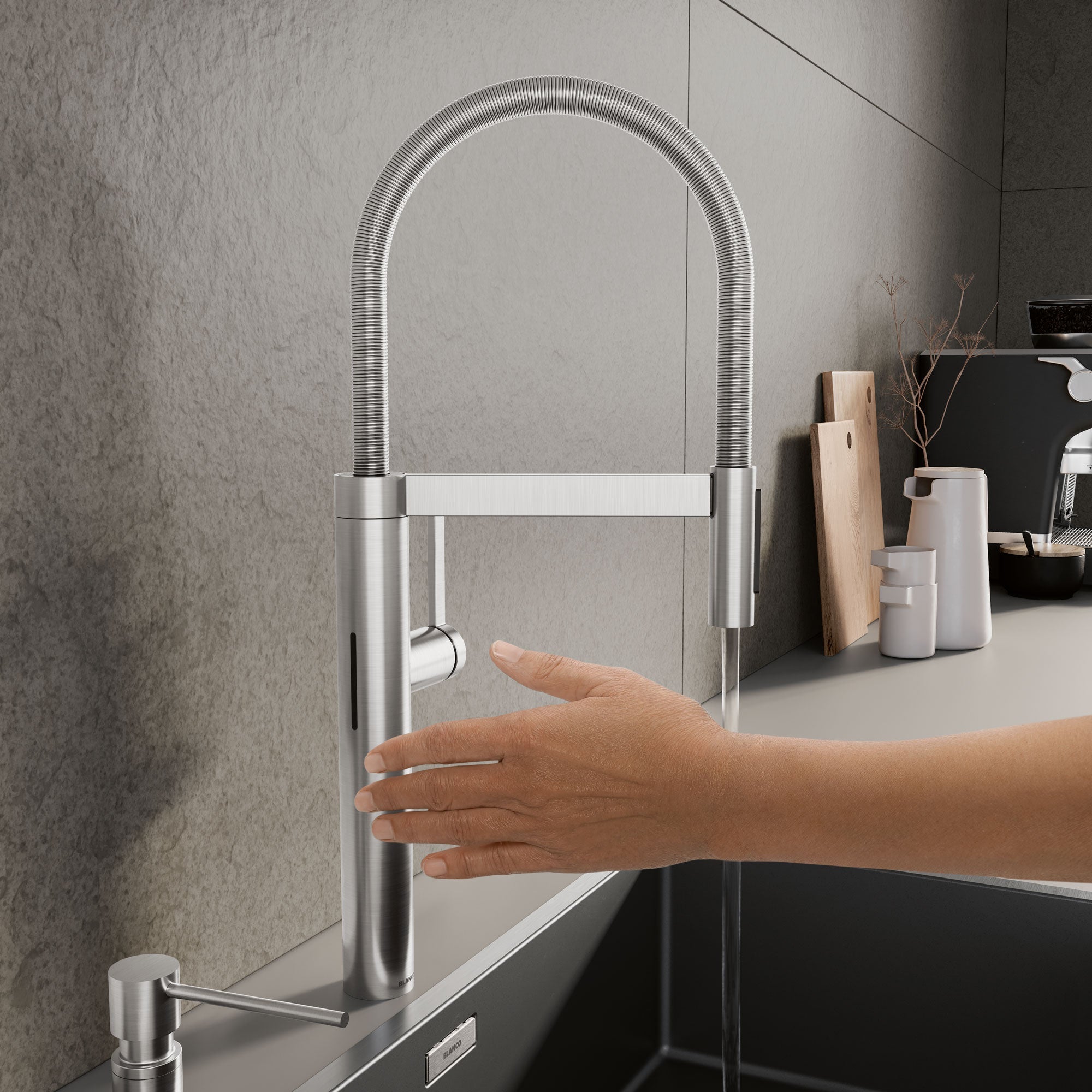 Blanco Culina II Pull-Down Dual-Spray Touchless Sensor Kitchen Faucet
