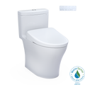 TOTO Washlet+ Aquia IV One Piece Elongated Dual Flush 1.28 and 0.9 GPF Toilet with Auto Flush S7A Contemporary Bidet Seat