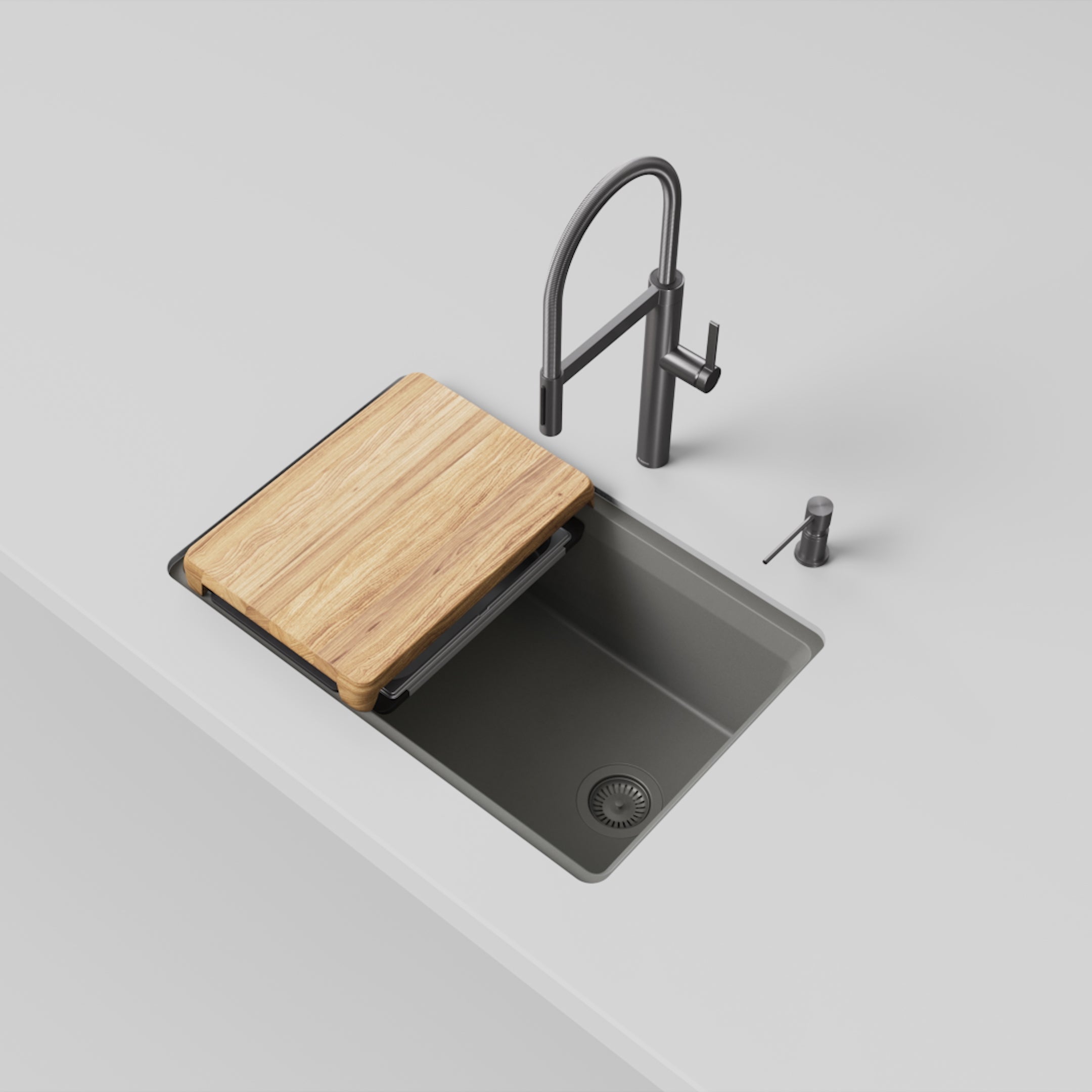 Blanco Inteos Silgranit 30" Single Bowl Reversible Undermount Workstation Kitchen Sink