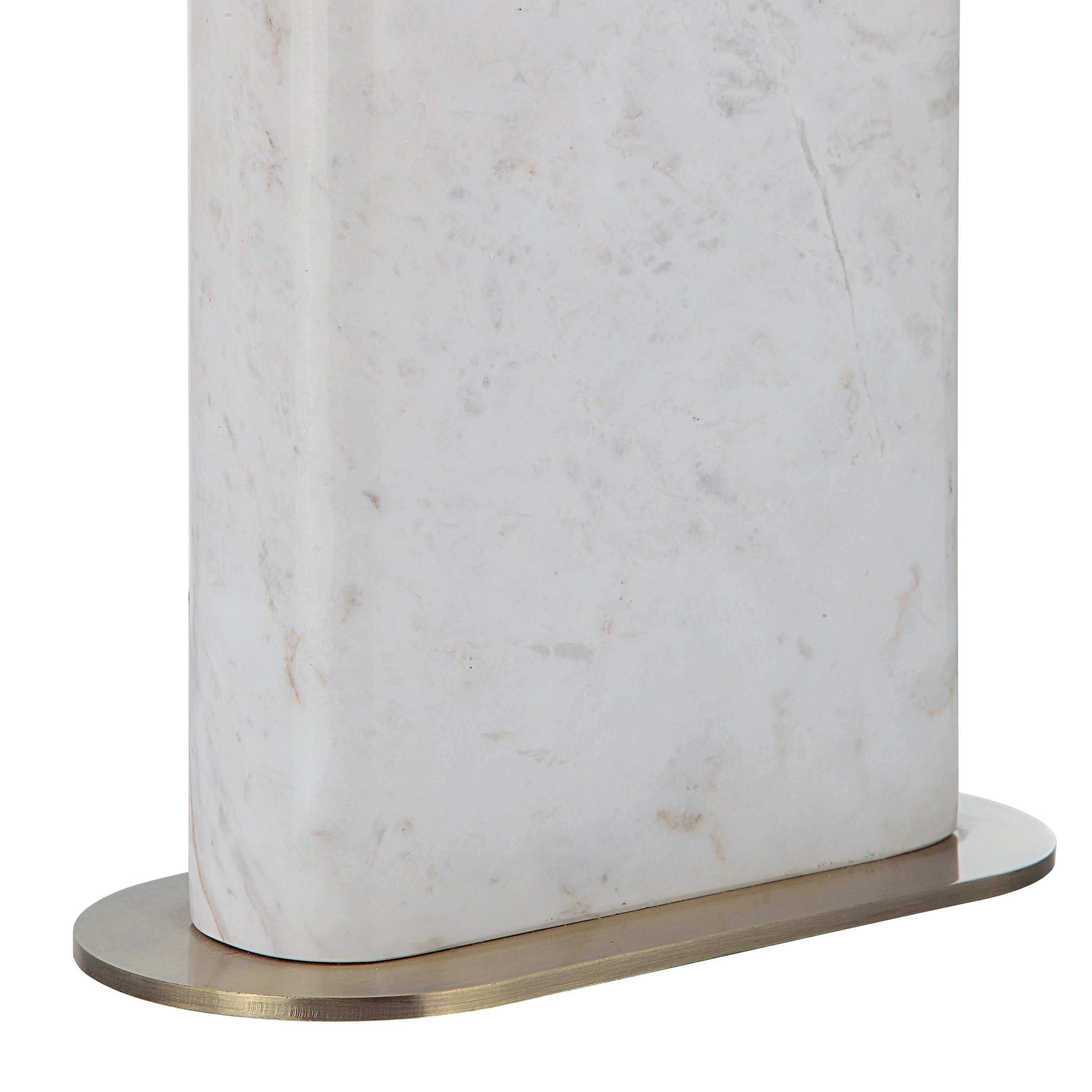 Renwil Irisa 27" Tall Plated Antique Brushed Brass Iron Table Lamp with Drum Linen Shade