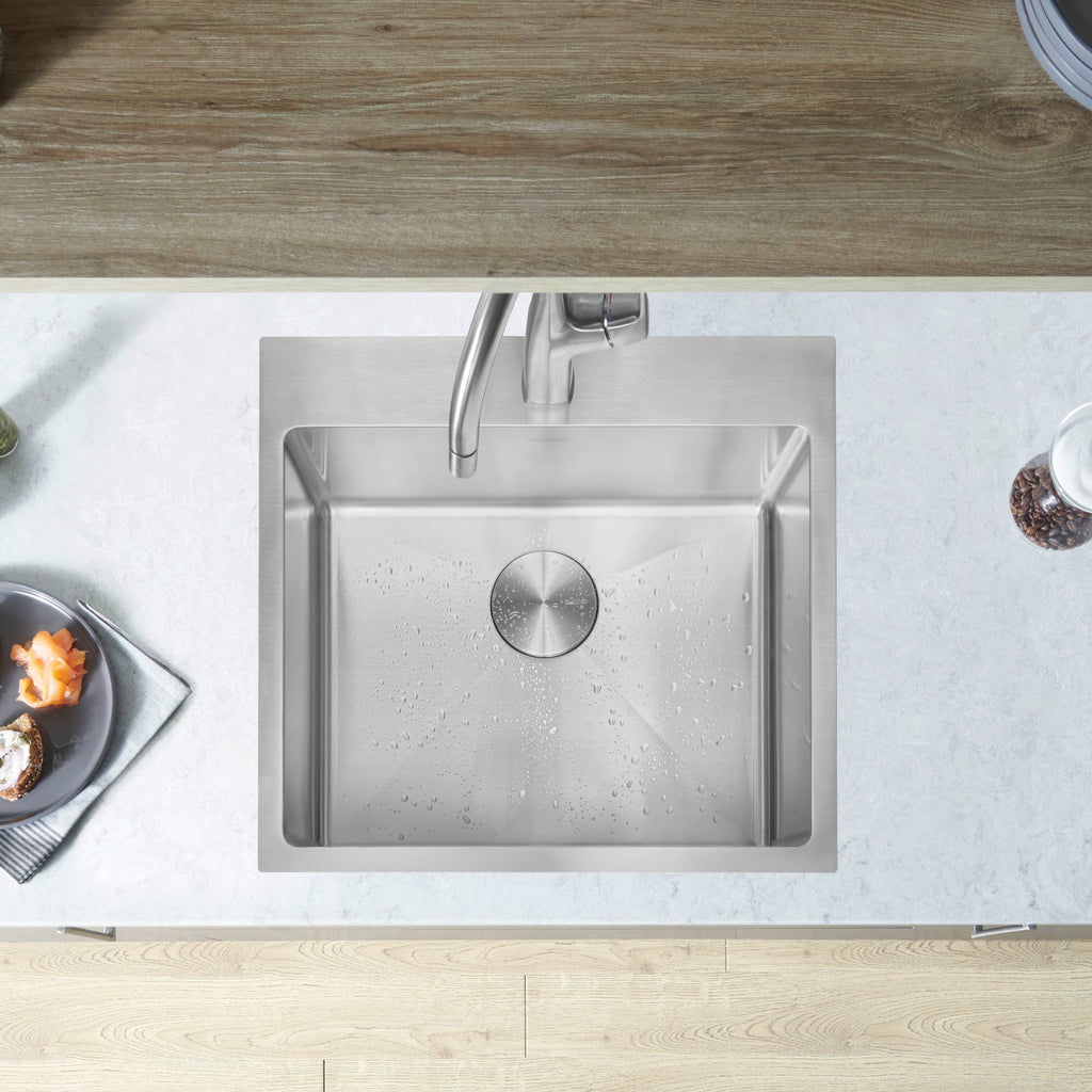Blanco Quatrus R15 22" Single Bowl Dual Mount Stainless Steel Kitchen Sink
