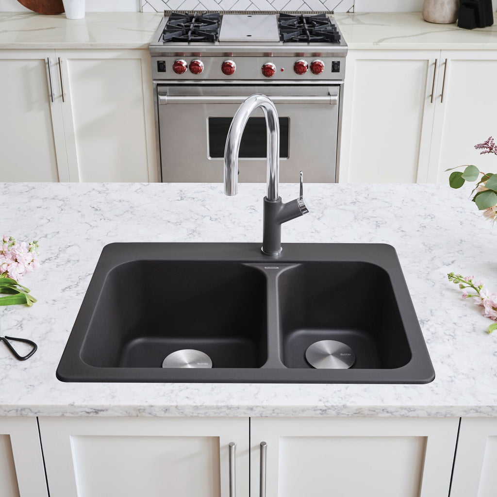 Blanco Vision Silgranit 27.5" 70/30 Double Bowl Dual Mount Kitchen Sink